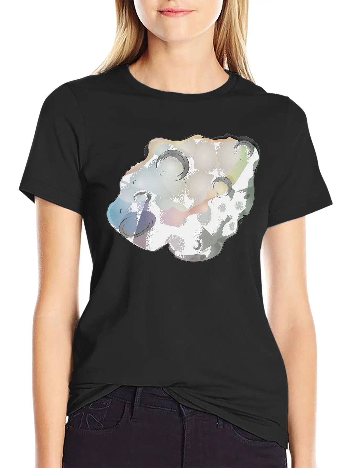 Meteorite Small Planet In Space Unisex Short Sleeve Soft Cotton T-Shirt – Casual Everyday Wear