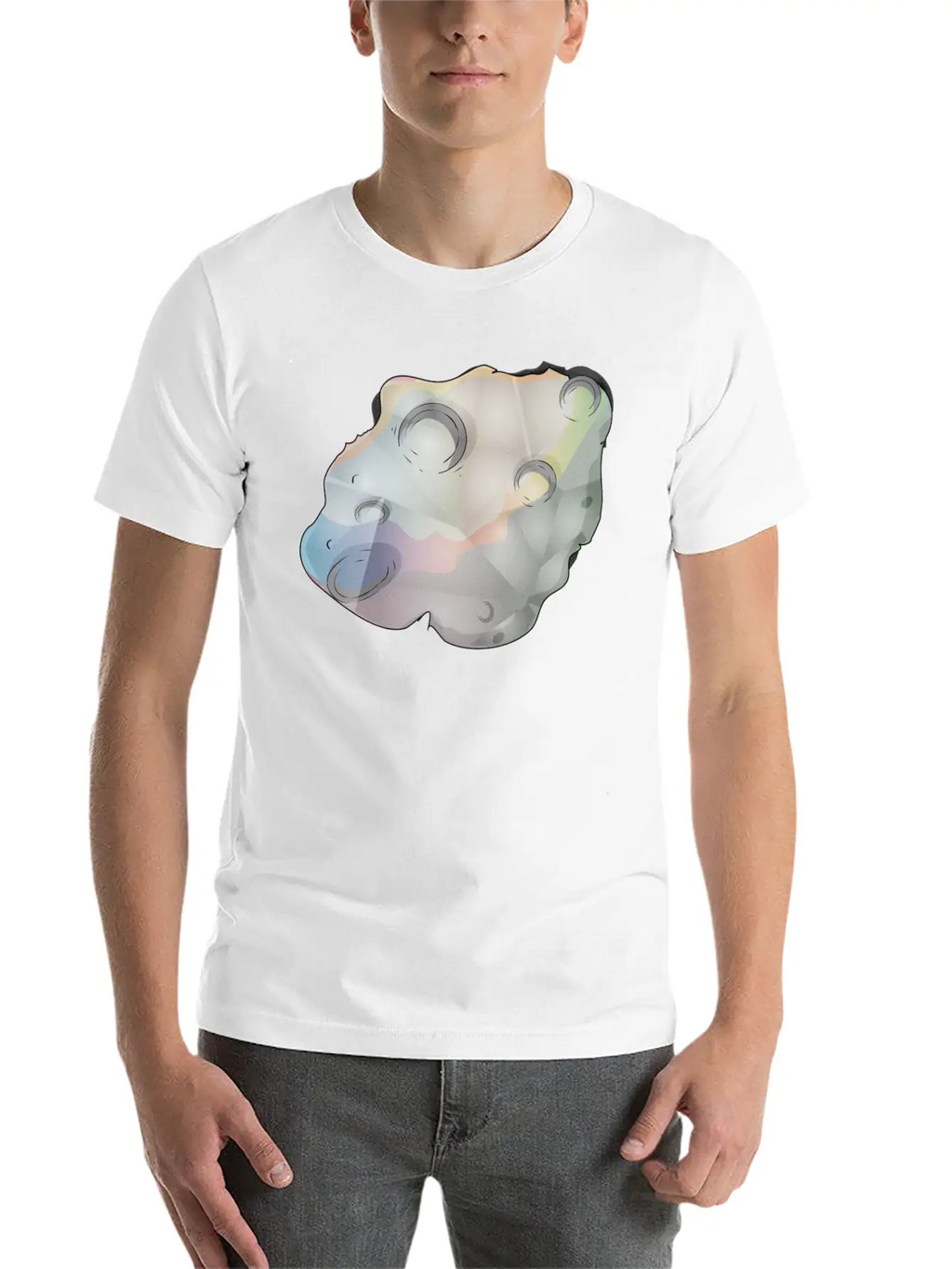 Meteorite Small Planet In Space Unisex Short Sleeve Soft Cotton T-Shirt – Casual Everyday Wear