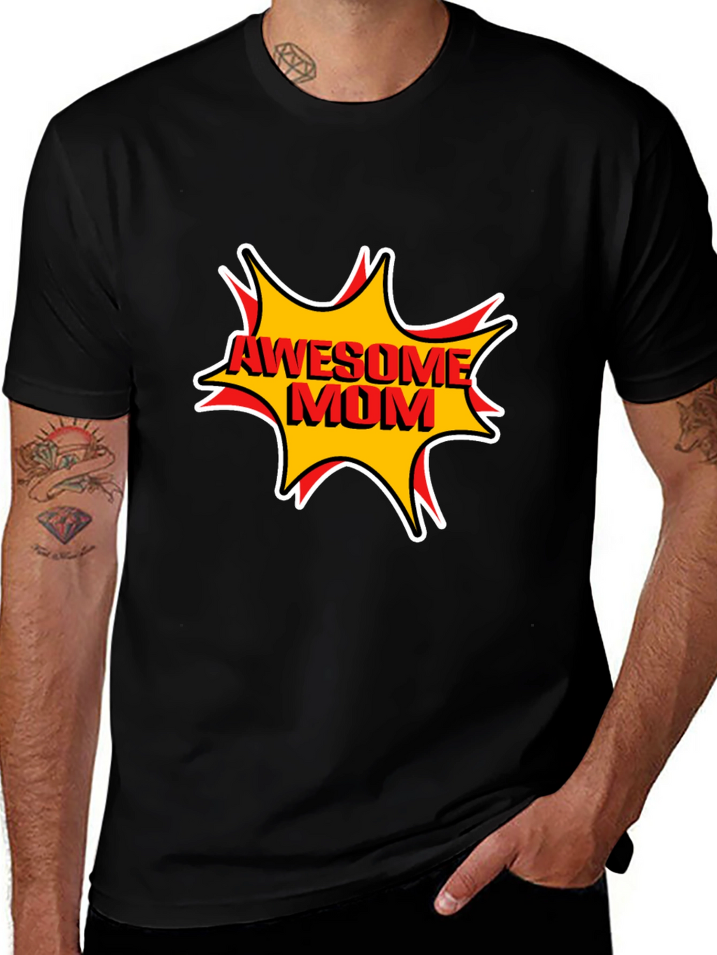 Awesome Mom Graphic T-Shirt - Black