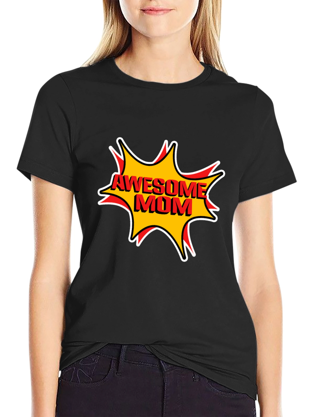 Awesome Mom Graphic T-Shirt - Black