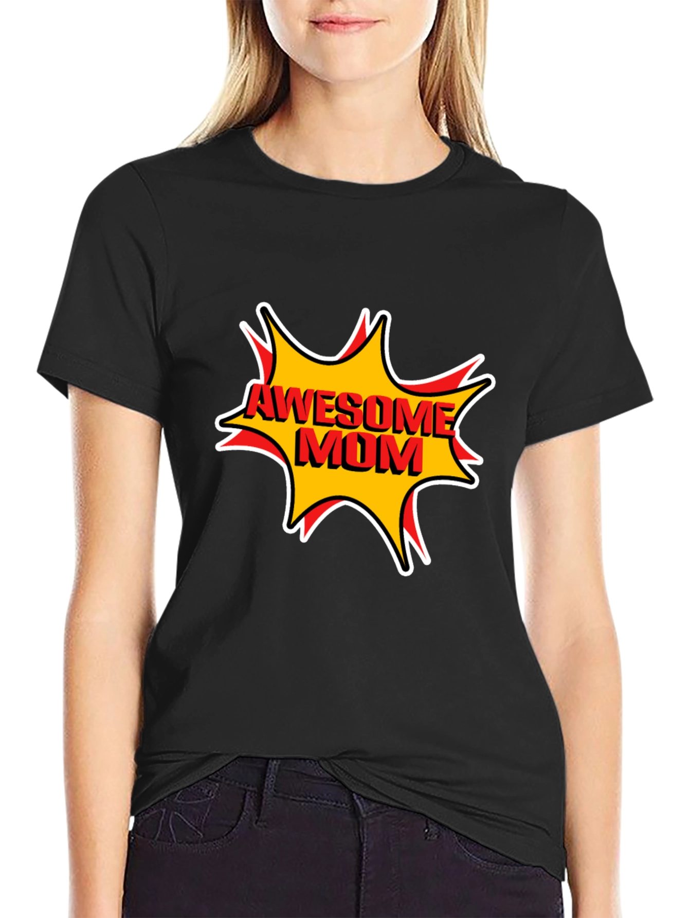 Awesome Mom Graphic T-Shirt - Black