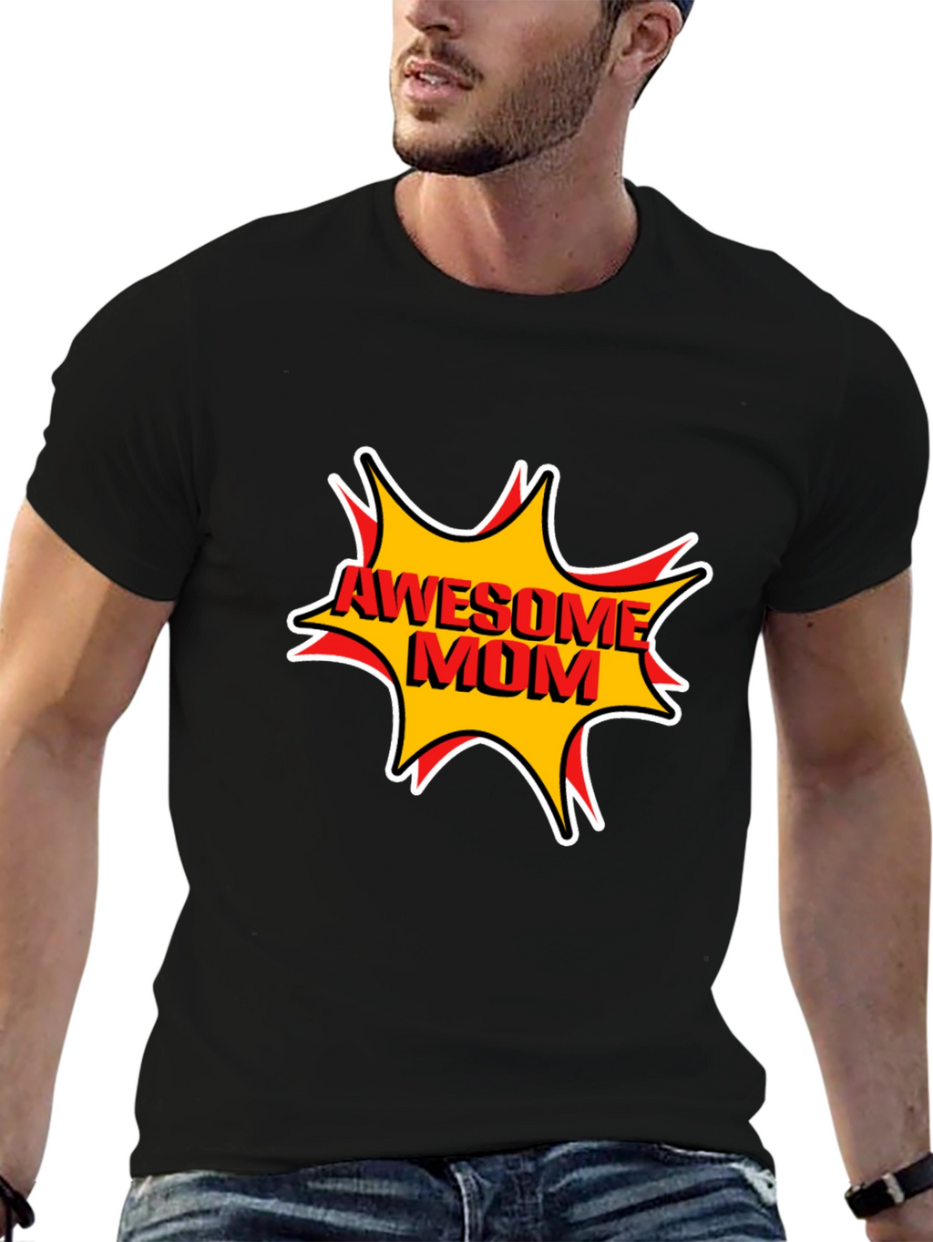 Awesome Mom Graphic T-Shirt - Black
