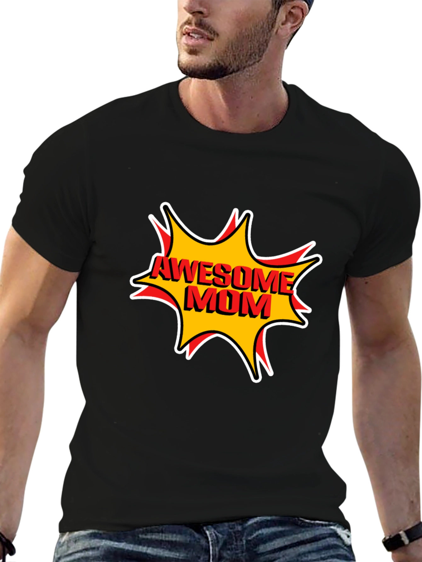 Awesome Mom Graphic T-Shirt - Black