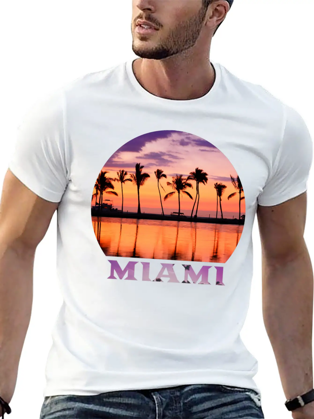 Miami 2 Stylish Everyday T-Shirt – Unisex Basic Cotton Tee