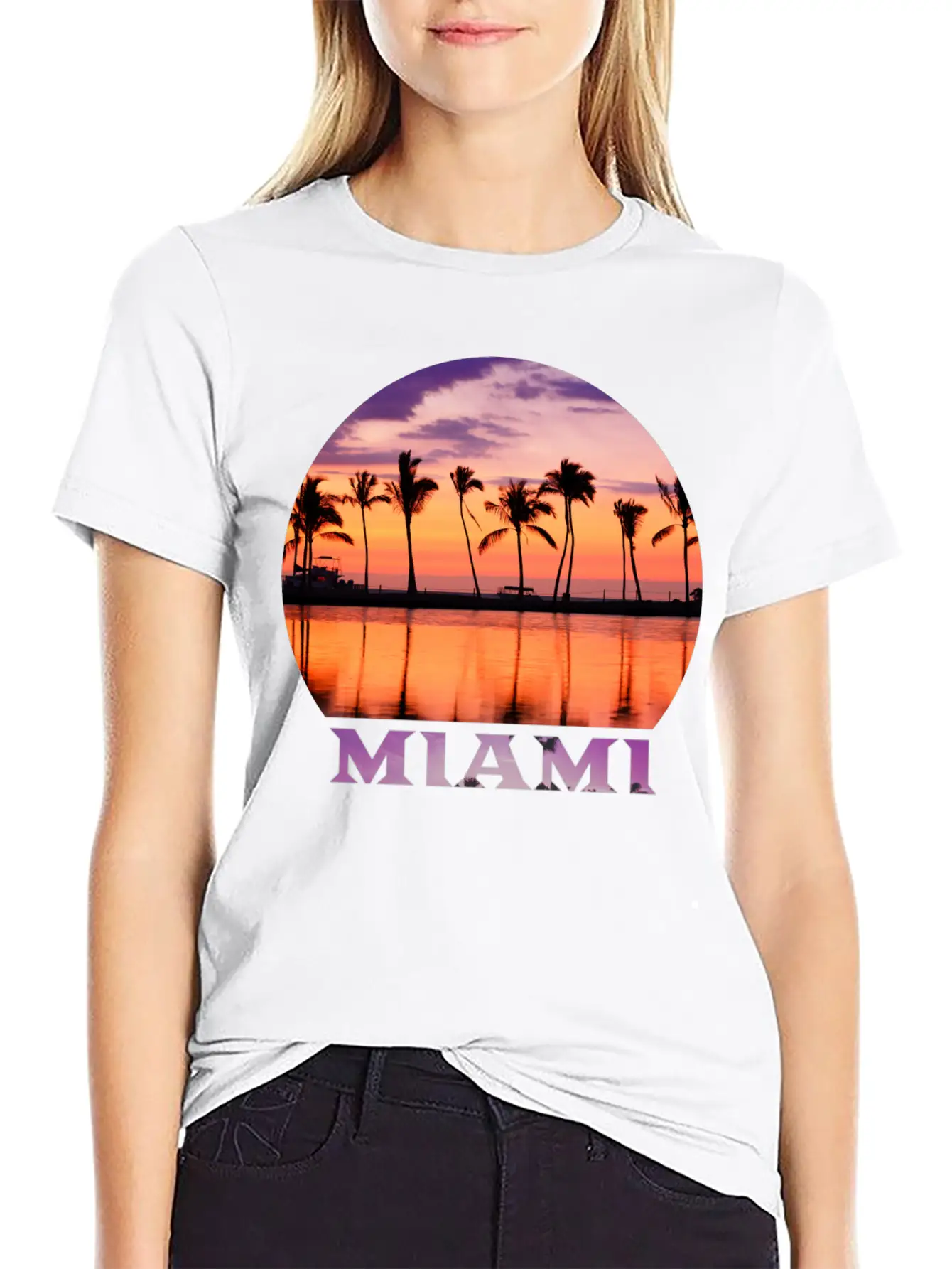 Miami 2 Stylish Everyday T-Shirt – Unisex Basic Cotton Tee
