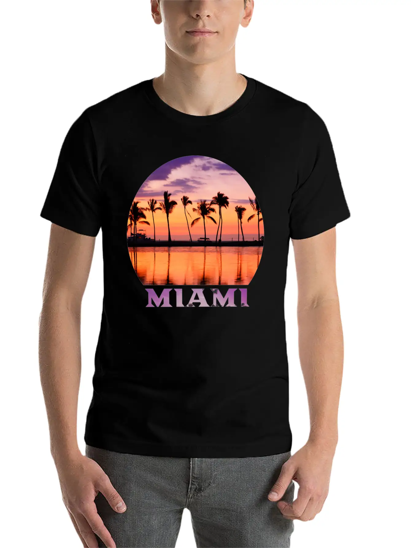 Miami 2 Stylish Everyday T-Shirt – Unisex Basic Cotton Tee