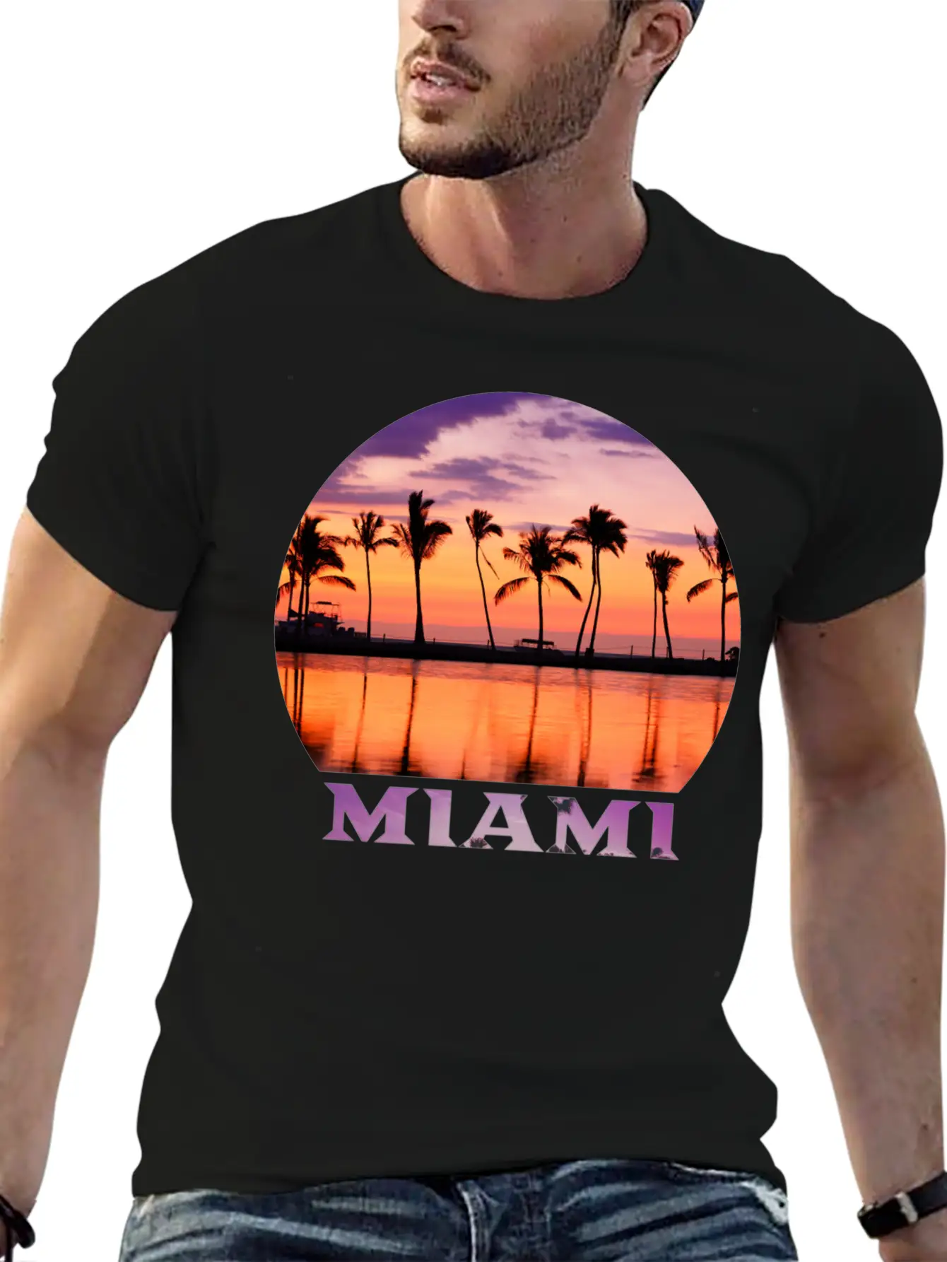 Miami 2 Stylish Everyday T-Shirt – Unisex Basic Cotton Tee