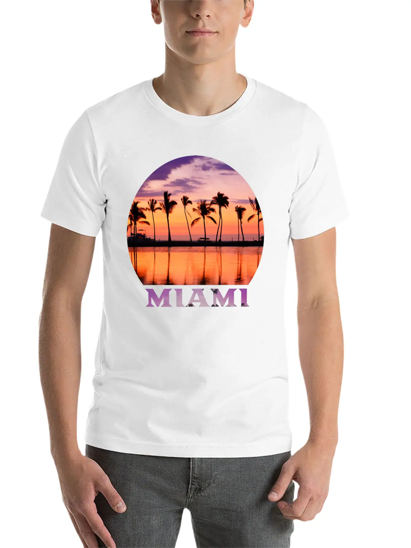Miami 2 Stylish Everyday T-Shirt – Unisex Basic Cotton Tee