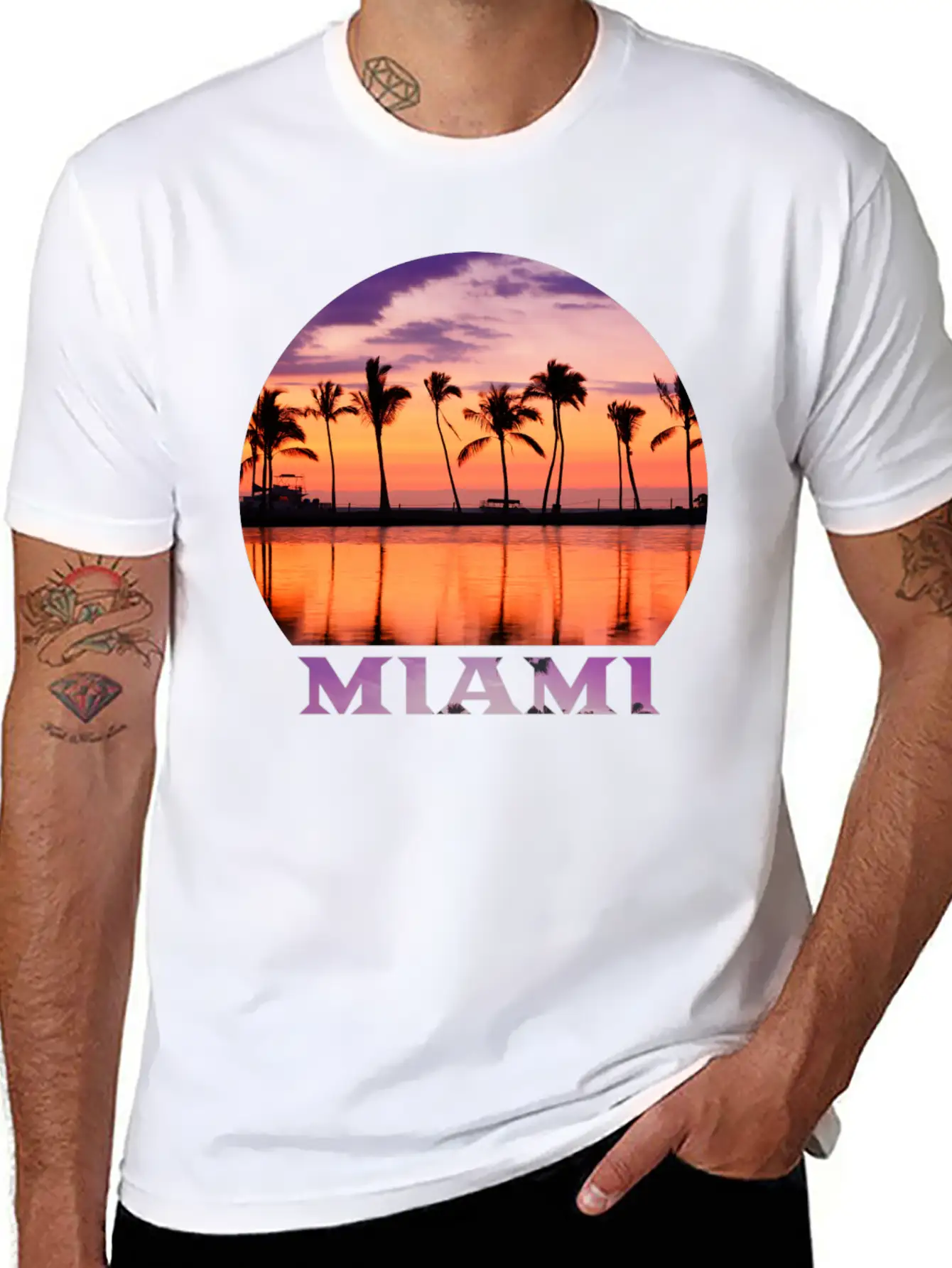 Miami 2 Stylish Everyday T-Shirt – Unisex Basic Cotton Tee