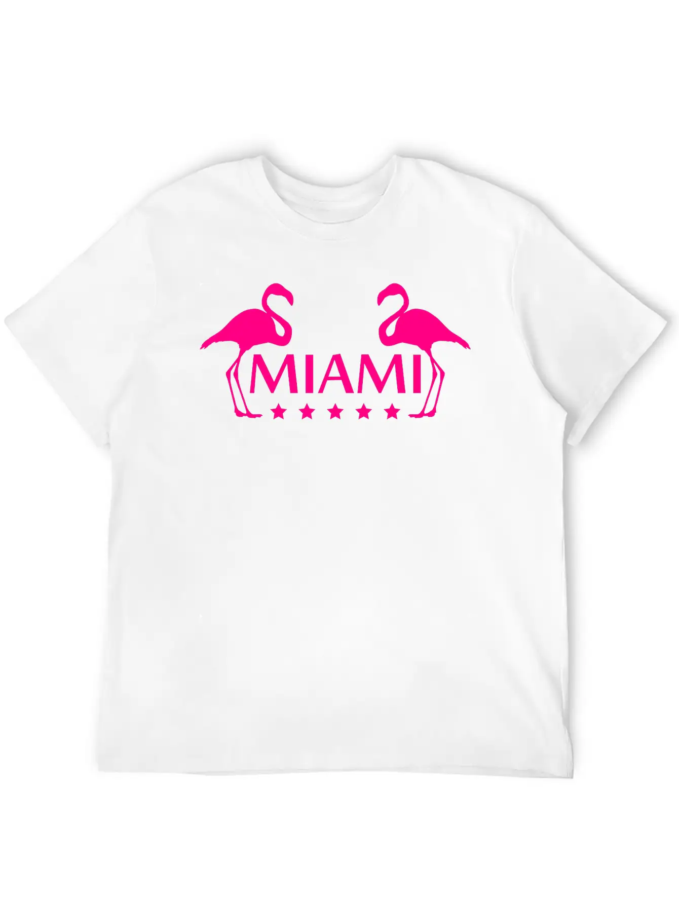 Miami Flamingo Stars Logo Stylish Everyday T-Shirt – Unisex Basic Cotton Tee