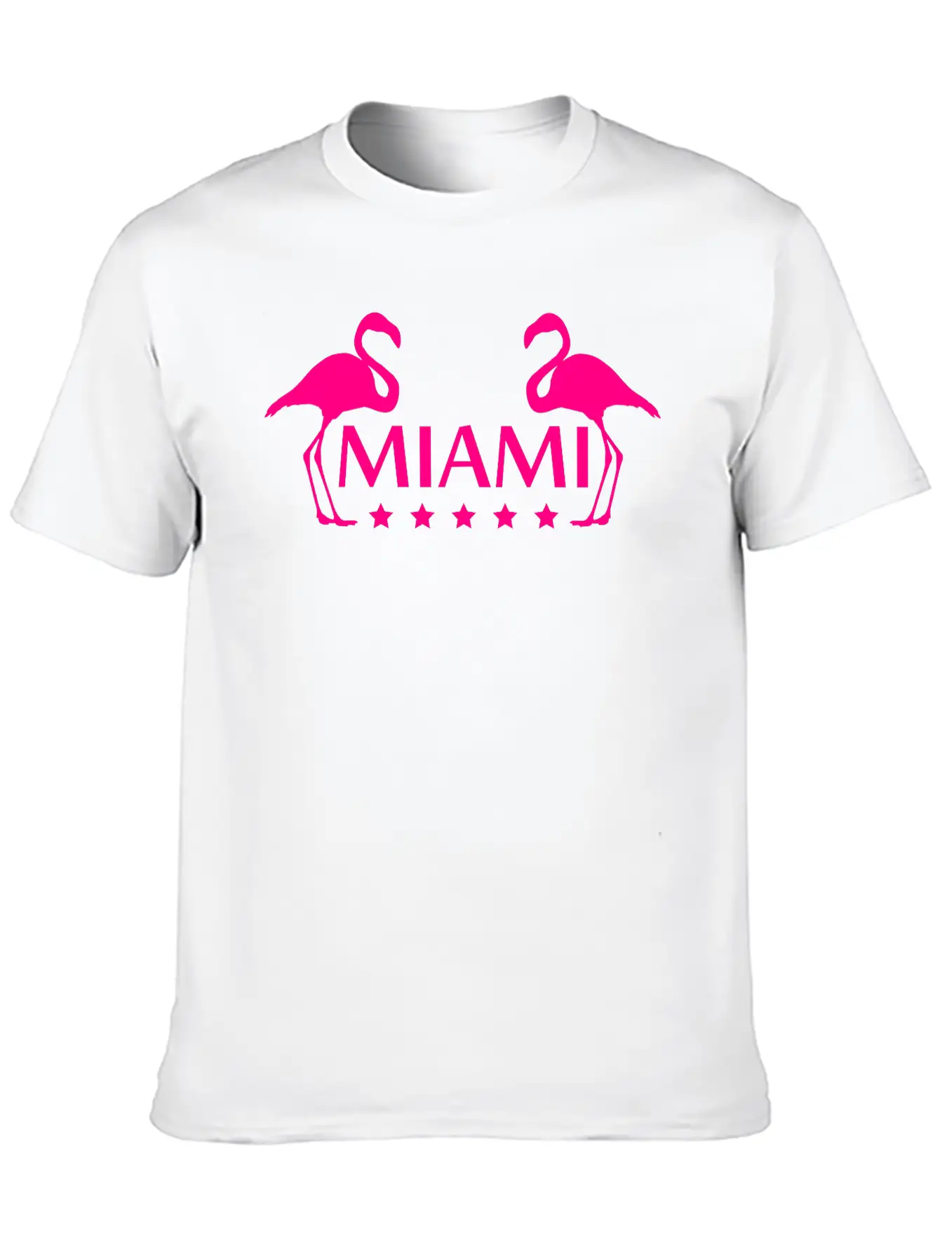 Miami Flamingo Stars Logo Stylish Everyday T-Shirt – Unisex Basic Cotton Tee