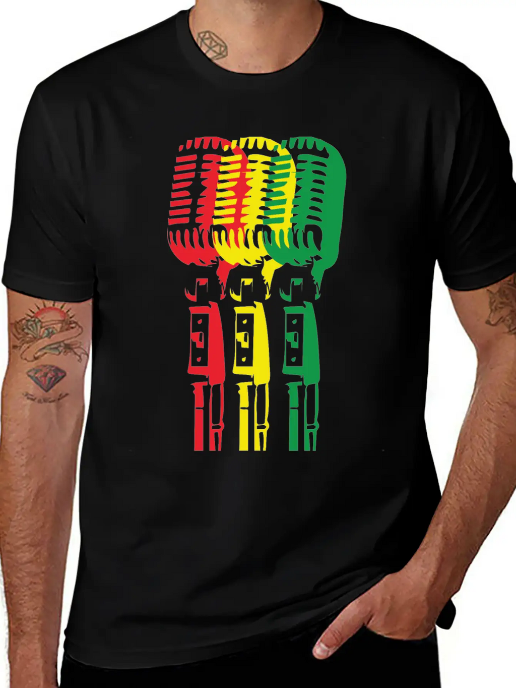 Mic And Reggae Unisex Short Sleeve Soft Cotton T-Shirt – Casual Everyday Wear