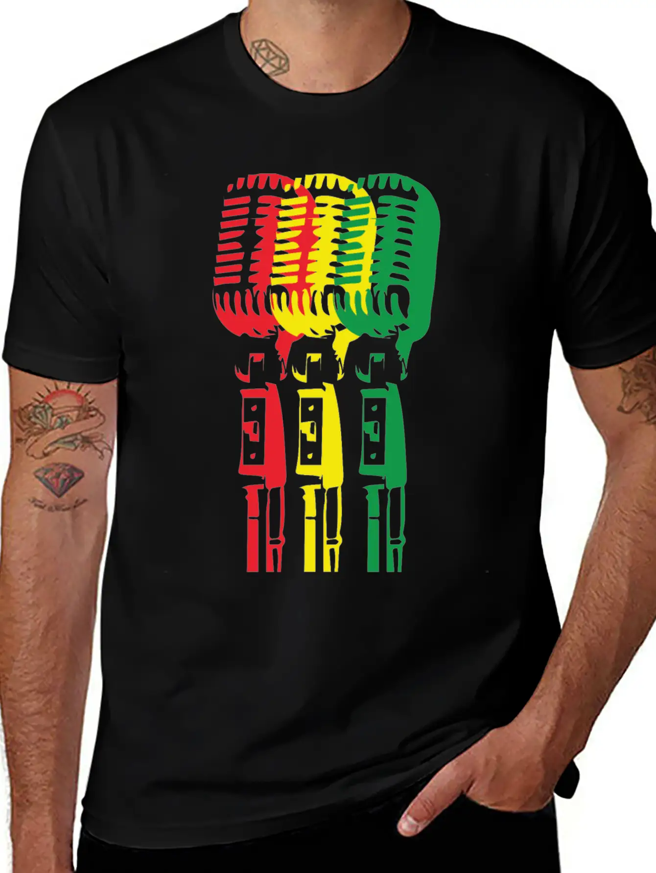 Mic And Reggae Unisex Short Sleeve Soft Cotton T-Shirt – Casual Everyday Wear