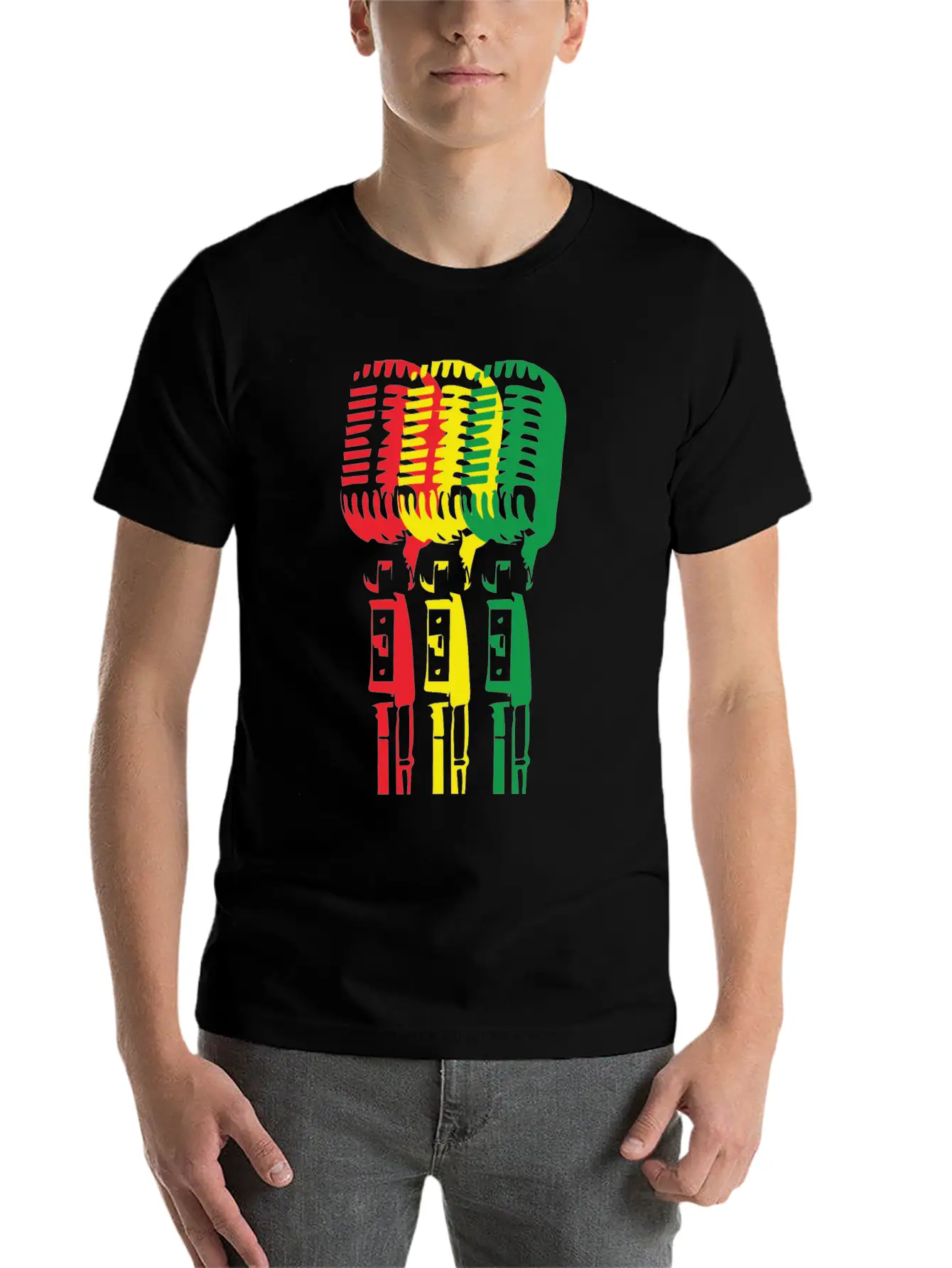 Mic And Reggae Unisex Short Sleeve Soft Cotton T-Shirt – Casual Everyday Wear