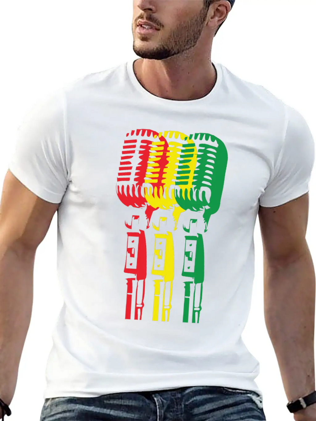 Mic And Reggae Unisex Short Sleeve Soft Cotton T-Shirt – Casual Everyday Wear