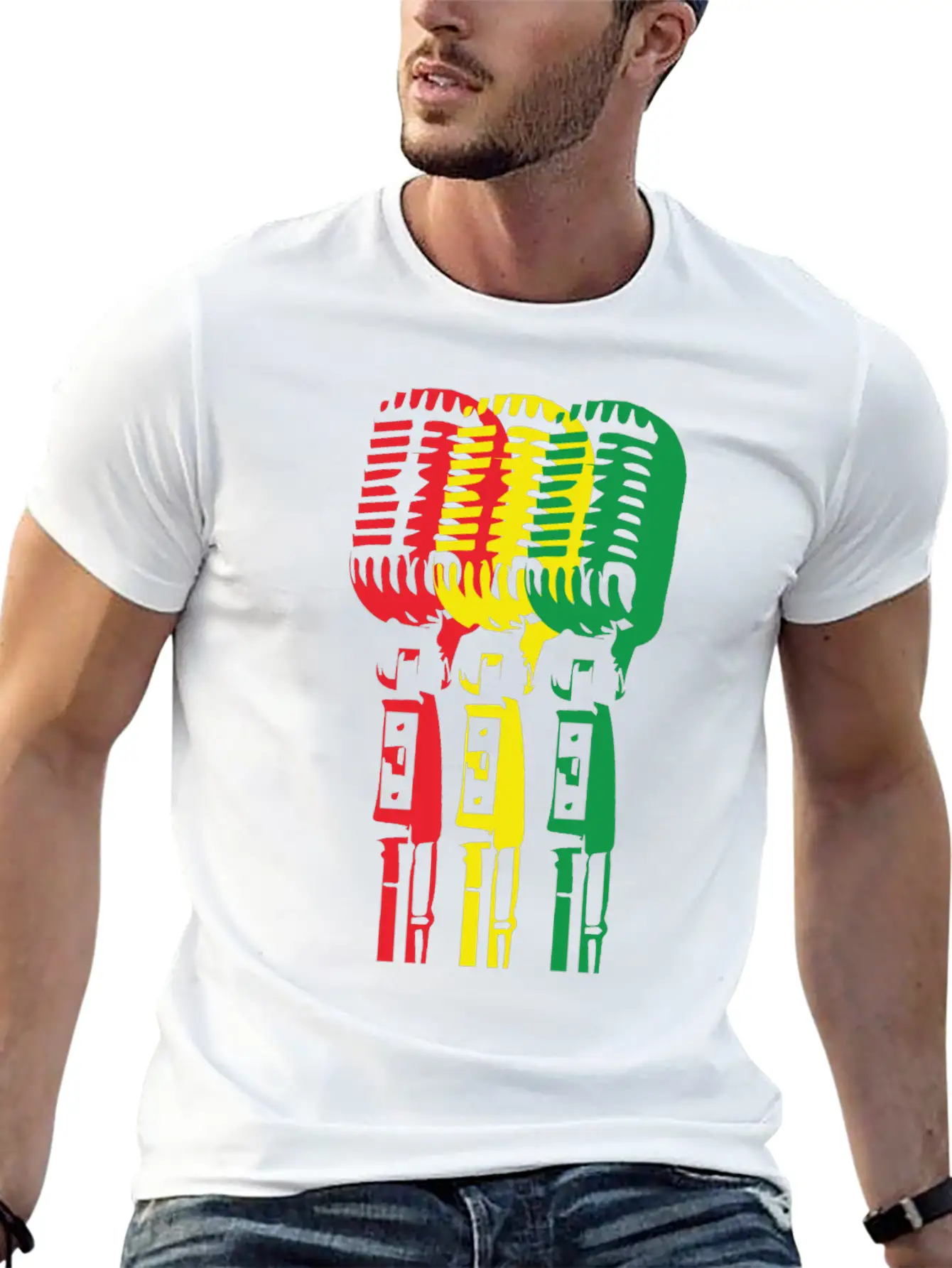 Mic And Reggae Unisex Short Sleeve Soft Cotton T-Shirt – Casual Everyday Wear