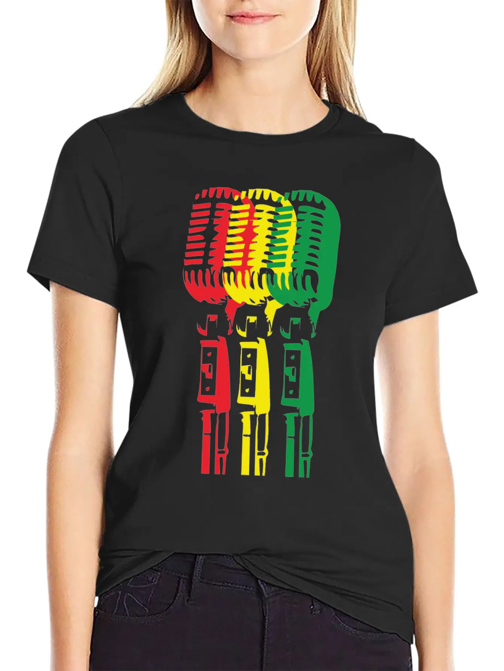Mic And Reggae Unisex Short Sleeve Soft Cotton T-Shirt – Casual Everyday Wear