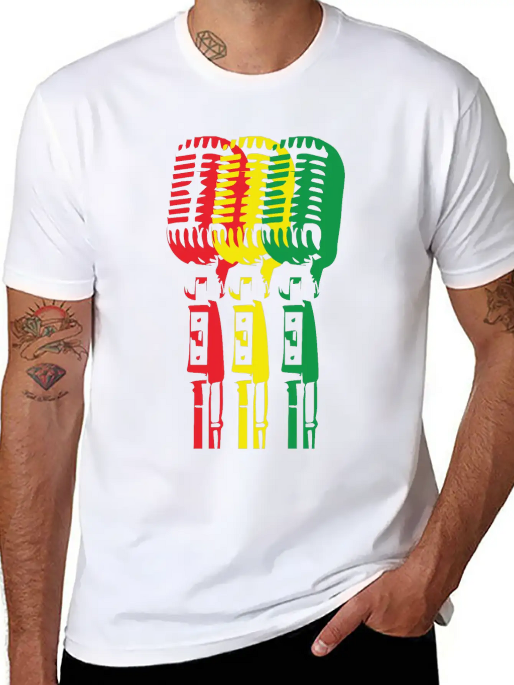 Mic And Reggae Unisex Short Sleeve Soft Cotton T-Shirt – Casual Everyday Wear