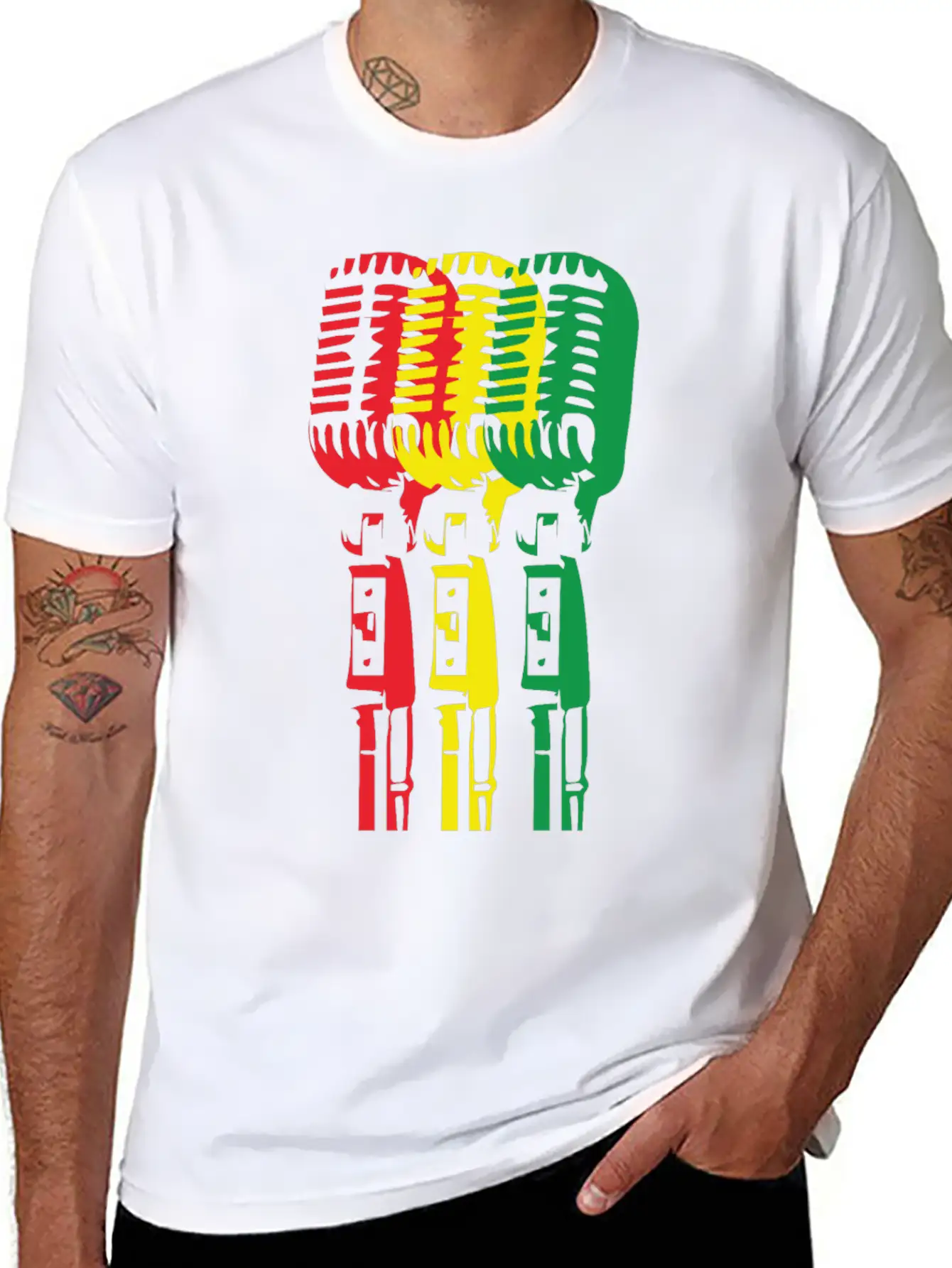 Mic And Reggae Unisex Short Sleeve Soft Cotton T-Shirt – Casual Everyday Wear