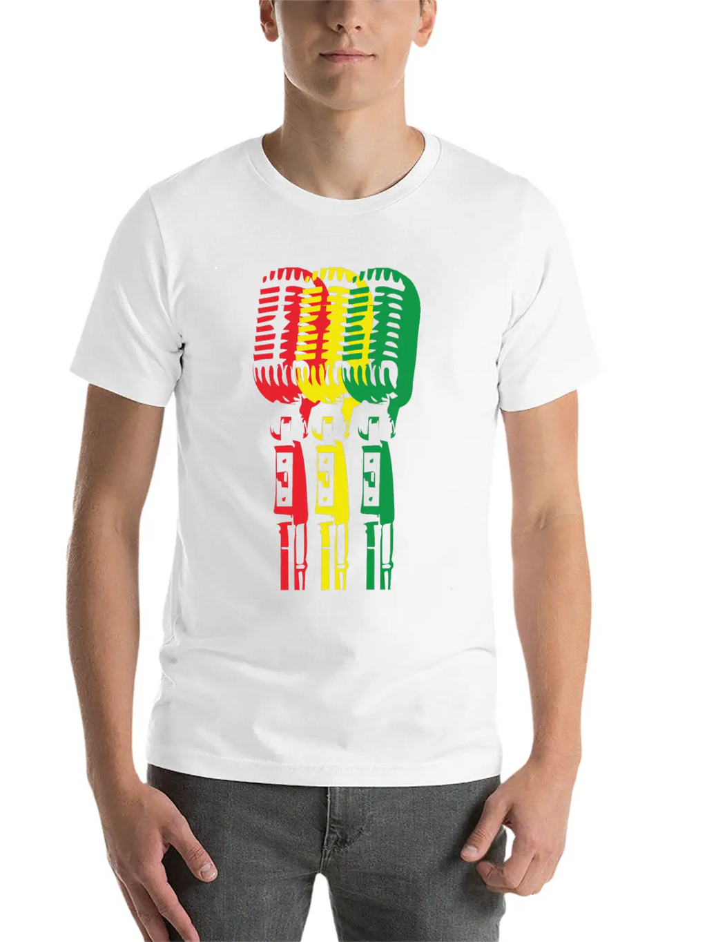 Mic And Reggae Unisex Short Sleeve Soft Cotton T-Shirt – Casual Everyday Wear