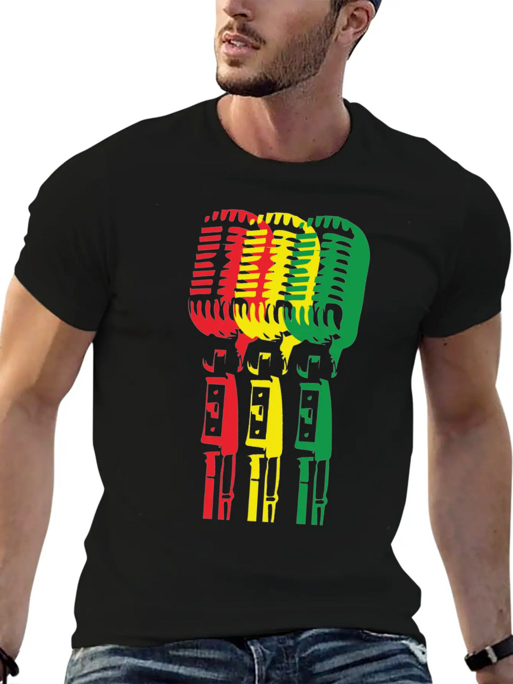 Mic And Reggae Unisex Short Sleeve Soft Cotton T-Shirt – Casual Everyday Wear