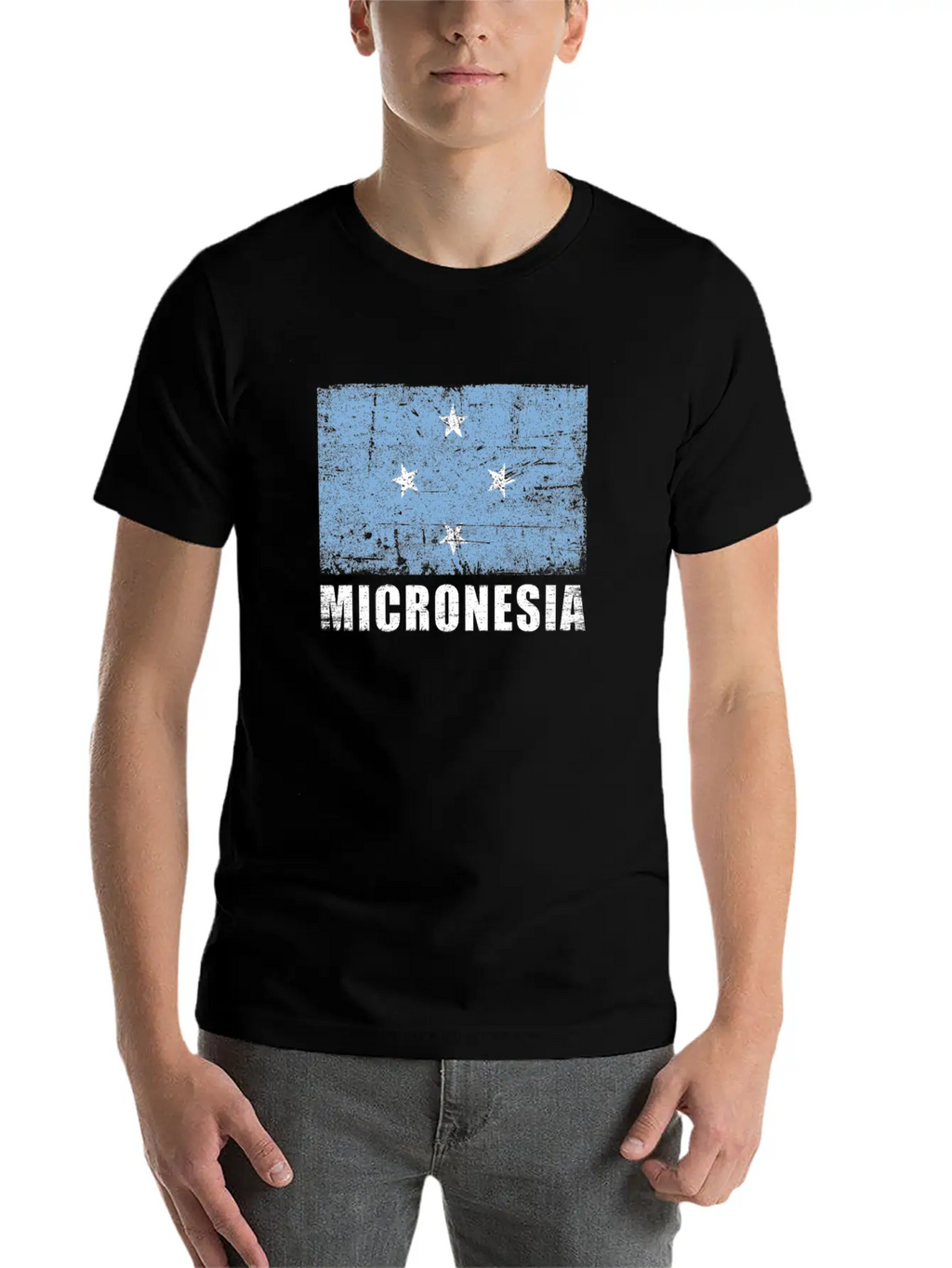 Micronesia Flag Grunge Country Flag Micronesia Unisex Casual T-Shirt – Clean Design For Daily Comfort