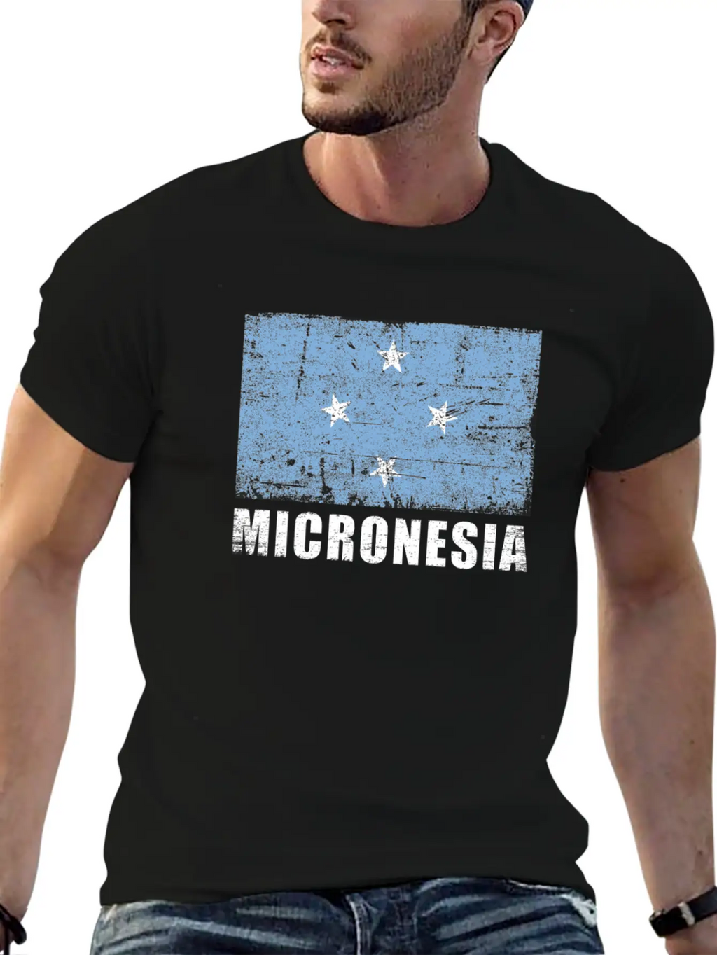 Micronesia Flag Grunge Country Flag Micronesia Unisex Casual T-Shirt – Clean Design For Daily Comfort