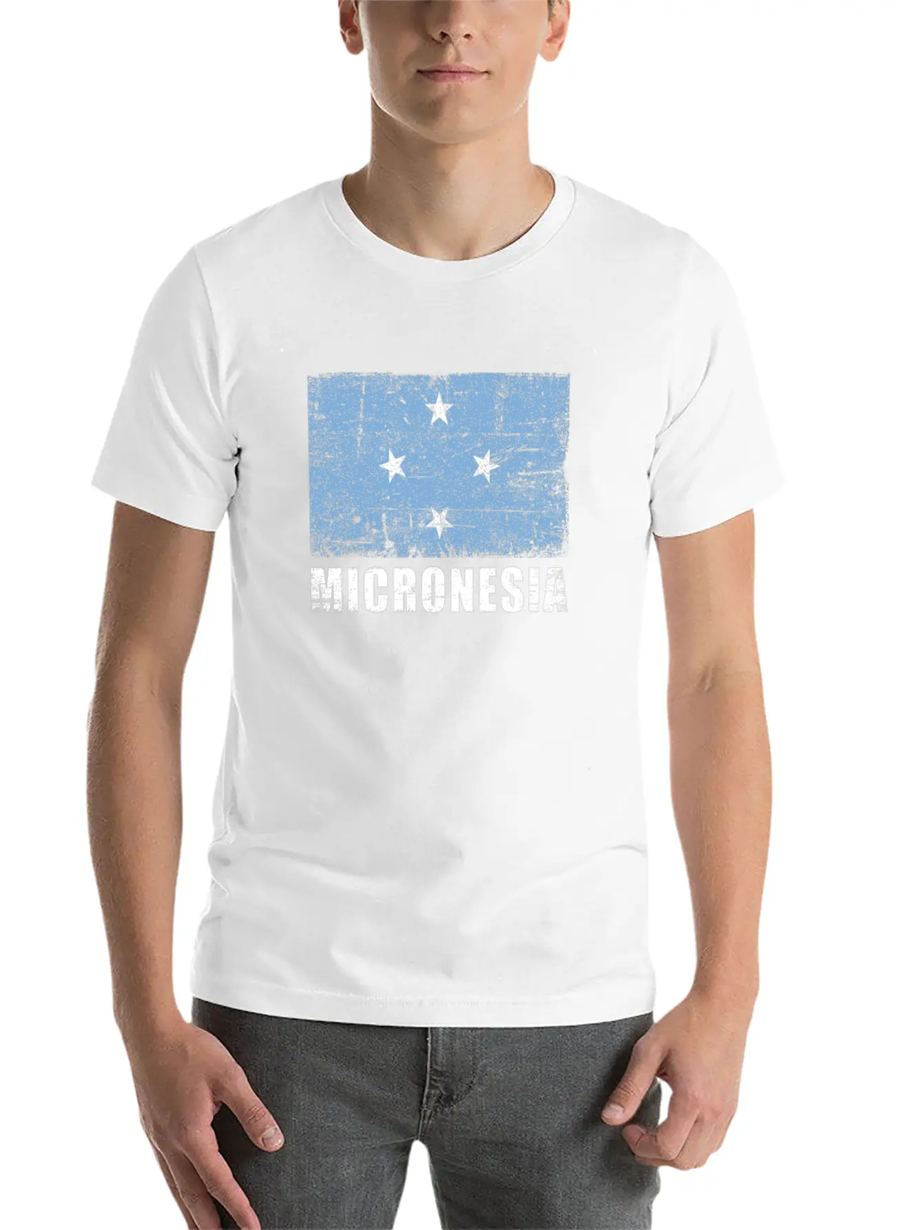Micronesia Flag Grunge Country Flag Micronesia Unisex Casual T-Shirt – Clean Design For Daily Comfort
