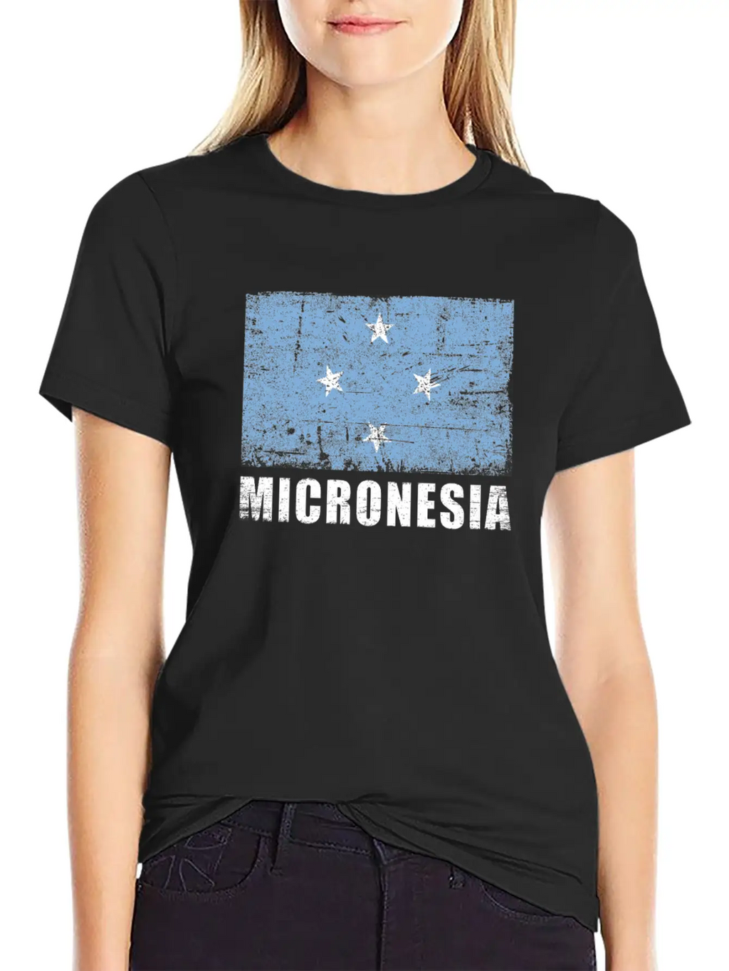 Micronesia Flag Grunge Country Flag Micronesia Unisex Casual T-Shirt – Clean Design For Daily Comfort