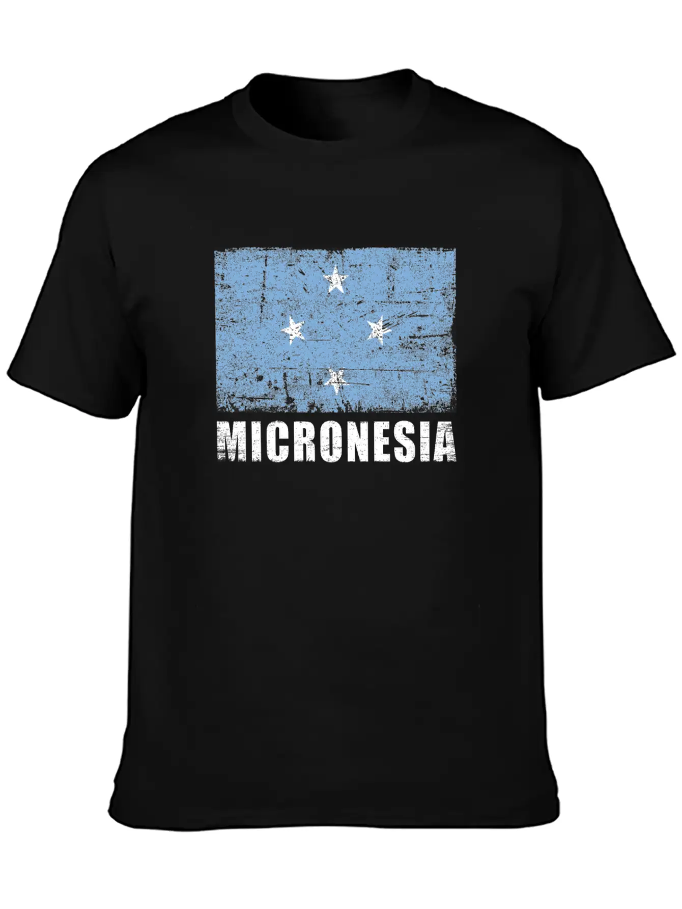 Micronesia Flag Grunge Country Flag Micronesia Unisex Casual T-Shirt – Clean Design For Daily Comfort