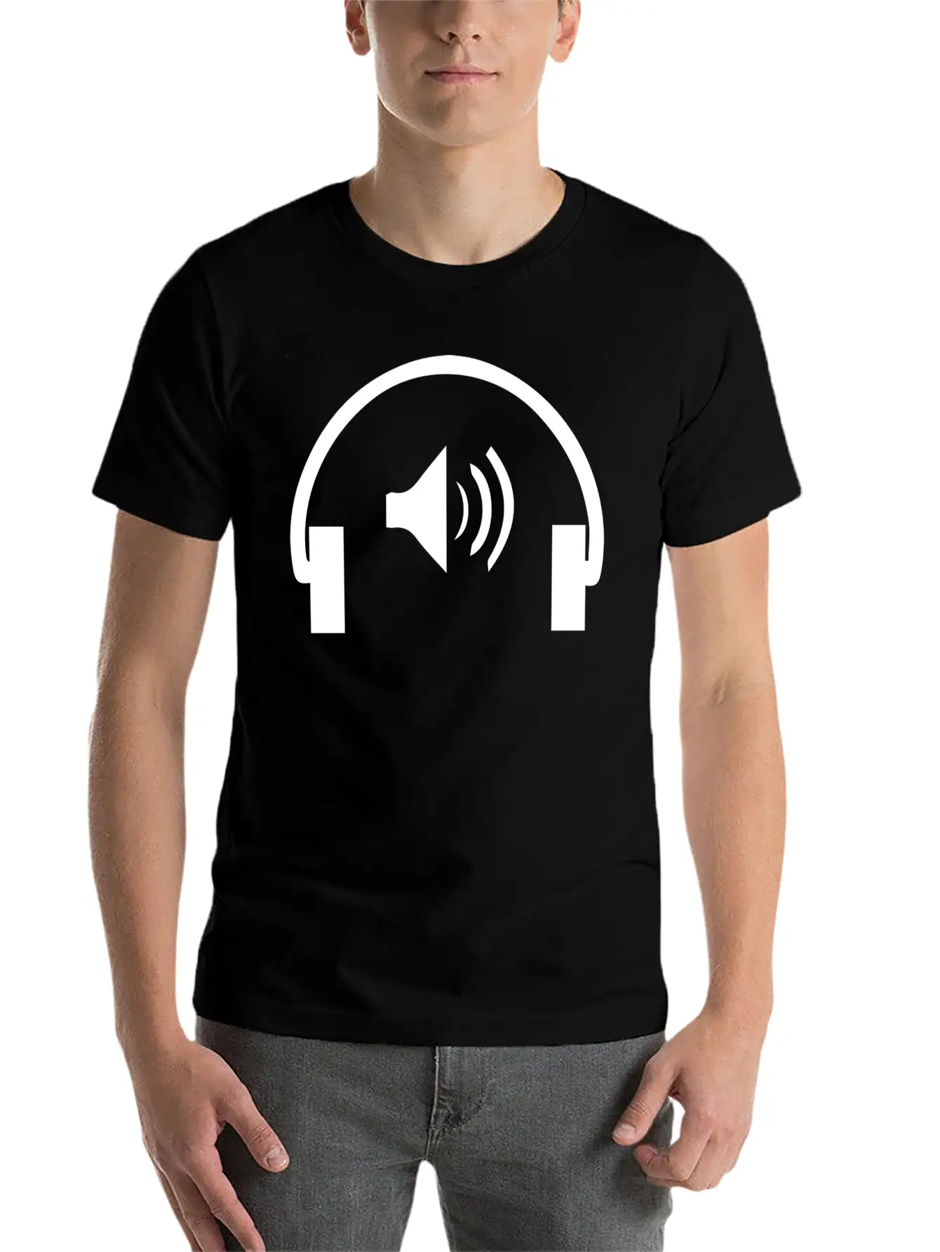 Microphone Logo Unisex Short Sleeve Soft Cotton T-Shirt – Casual Everyday Wear