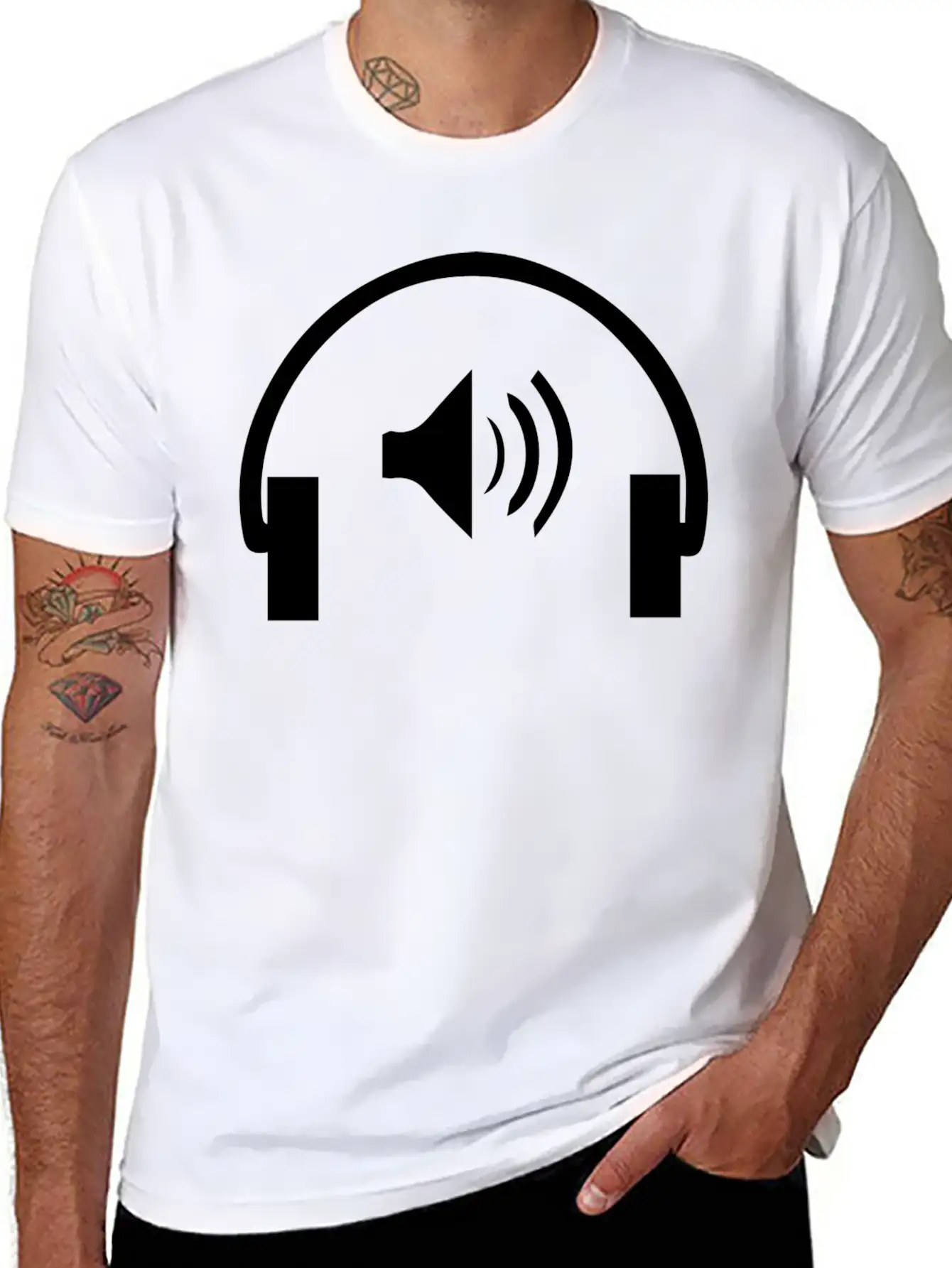 Microphone Logo Unisex Short Sleeve Soft Cotton T-Shirt – Casual Everyday Wear