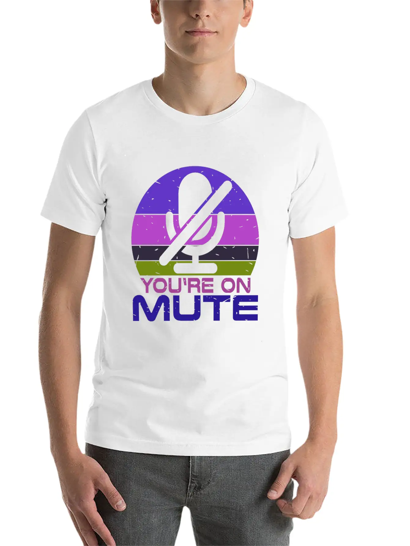 Microphone Muted You Are Muted On Mute Stylish Everyday T-Shirt – Unisex Basic Cotton Tee