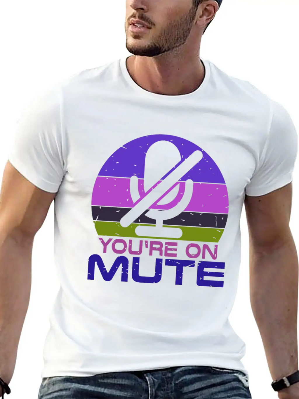 Microphone Muted You Are Muted On Mute Stylish Everyday T-Shirt – Unisex Basic Cotton Tee
