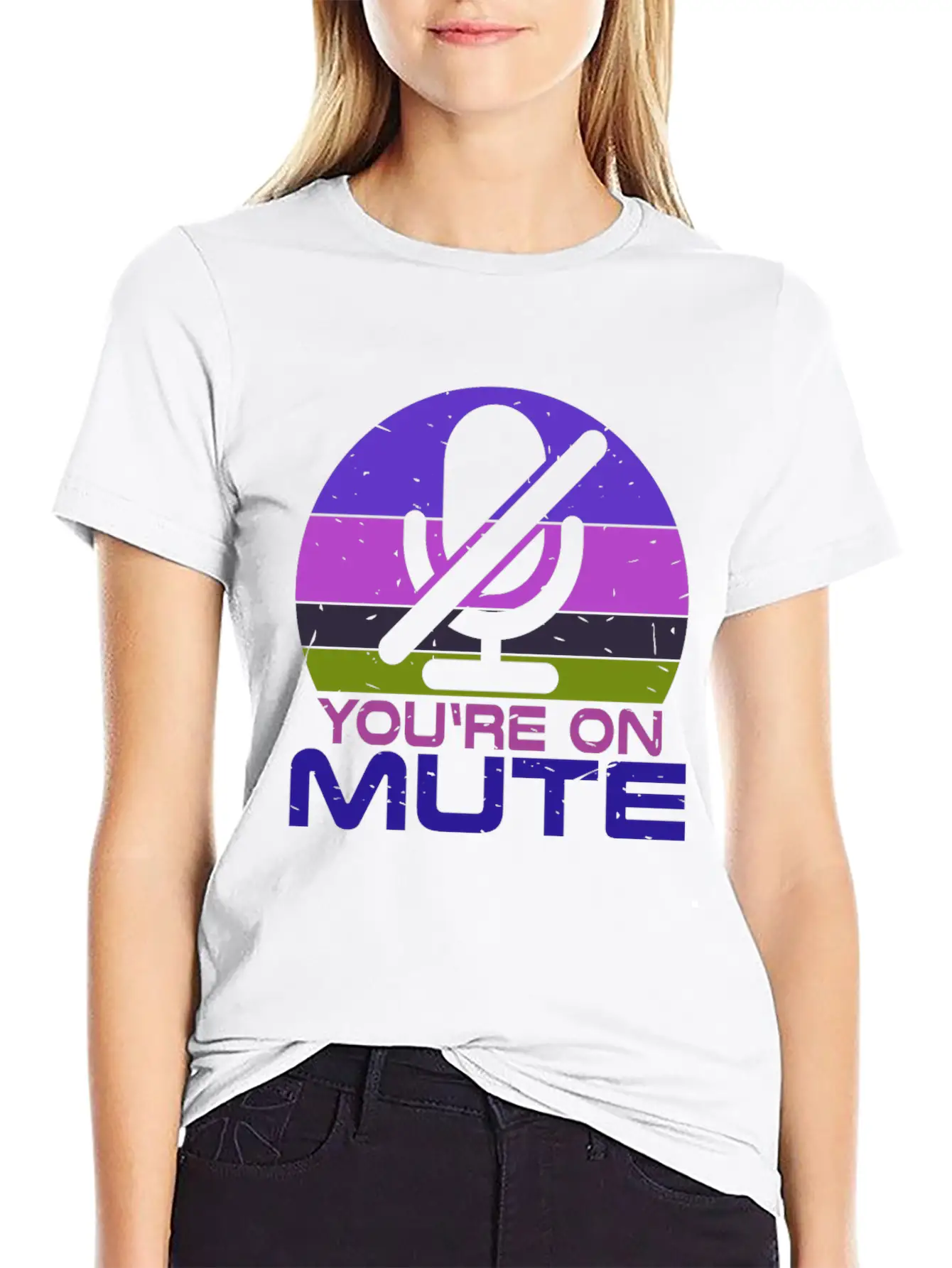 Microphone Muted You Are Muted On Mute Stylish Everyday T-Shirt – Unisex Basic Cotton Tee