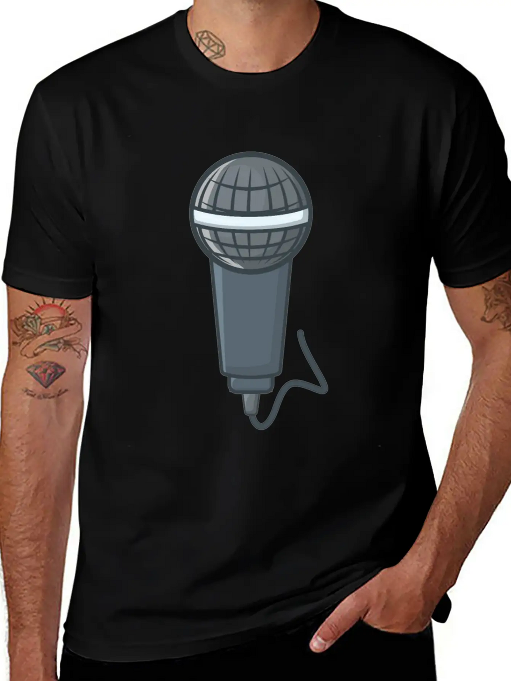 Microphone Stylish Everyday T-Shirt – Unisex Basic Cotton Tee