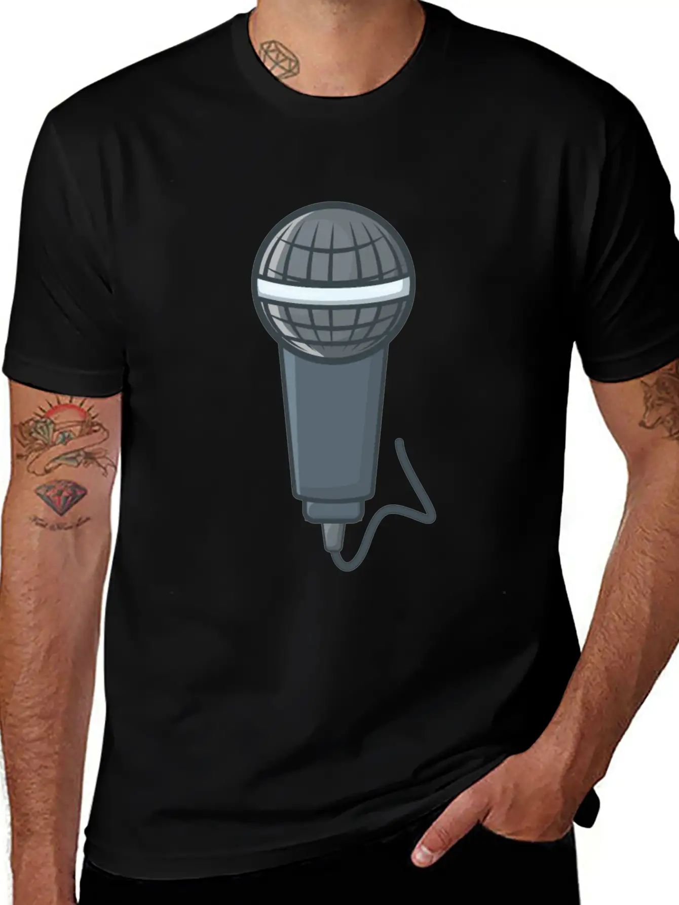 Microphone Stylish Everyday T-Shirt – Unisex Basic Cotton Tee