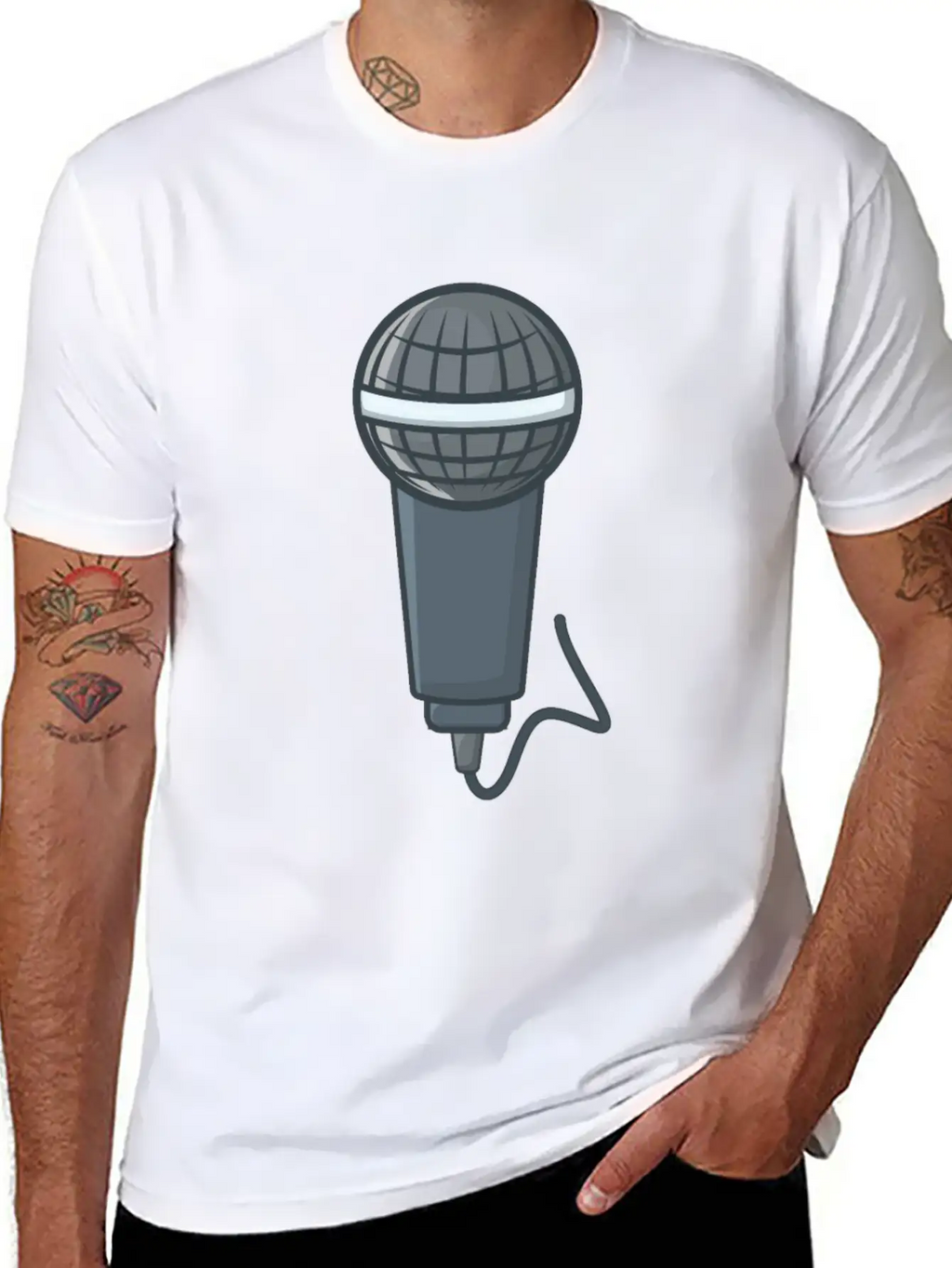 Microphone Stylish Everyday T-Shirt – Unisex Basic Cotton Tee
