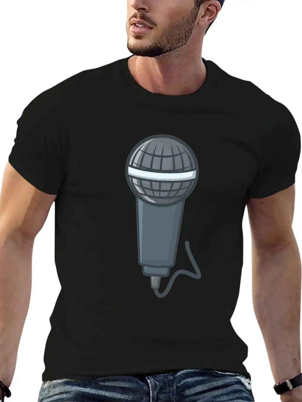 Microphone Stylish Everyday T-Shirt – Unisex Basic Cotton Tee