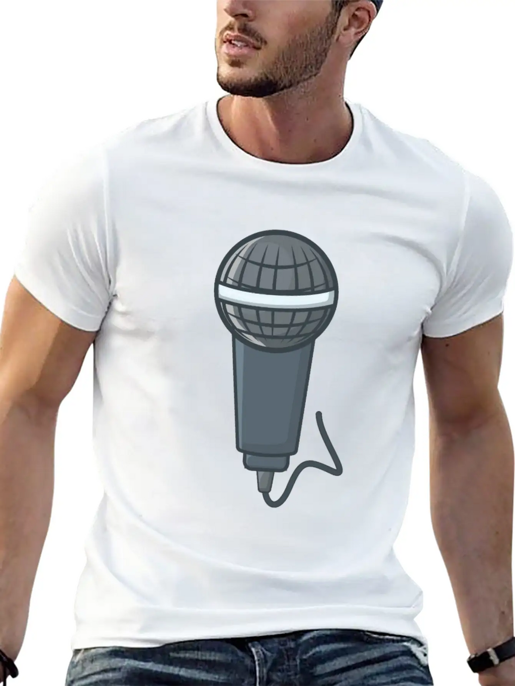 Microphone Stylish Everyday T-Shirt – Unisex Basic Cotton Tee