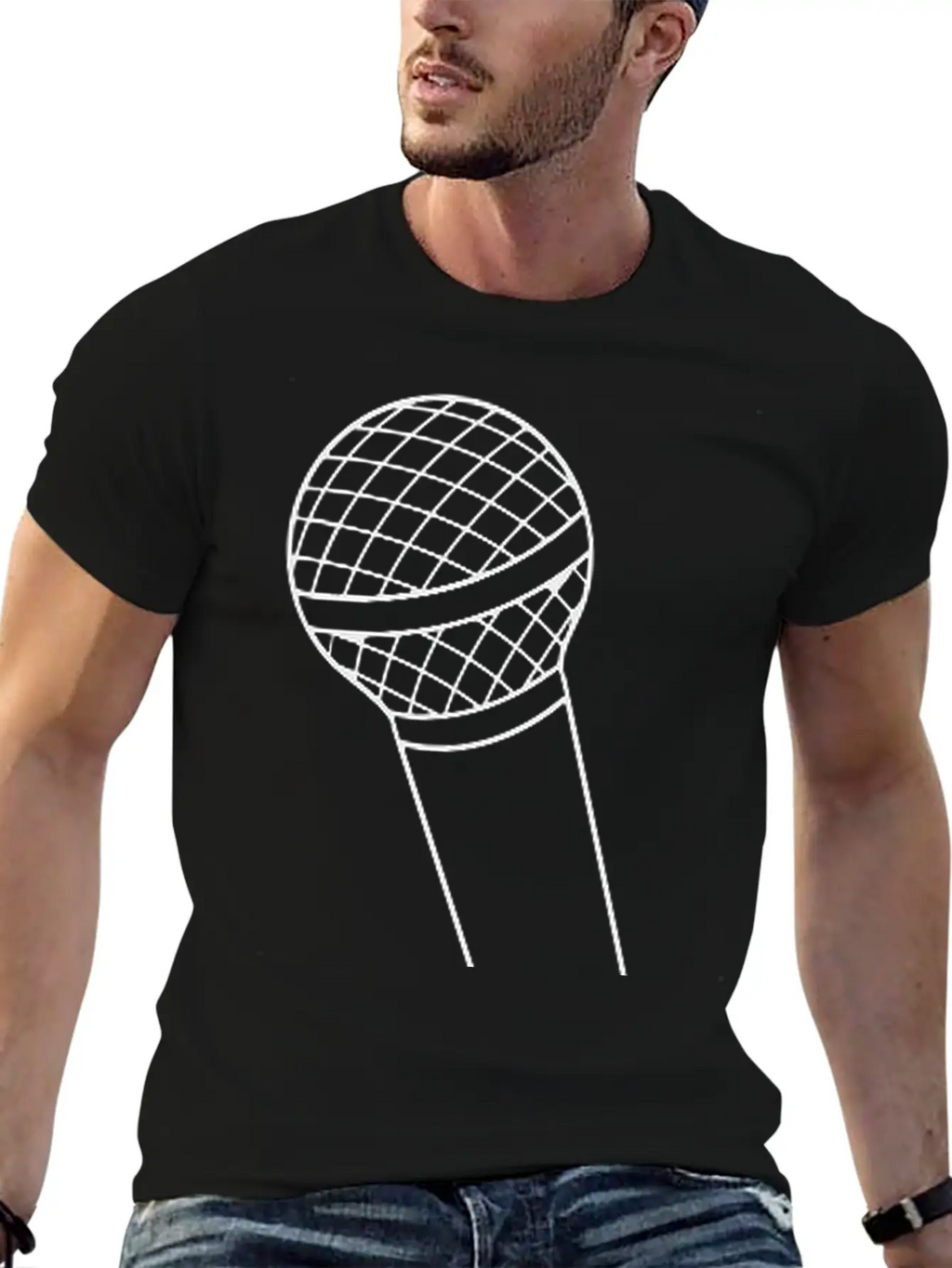 Microphone Unisex Short Sleeve Soft Cotton T-Shirt – Casual Everyday Wear