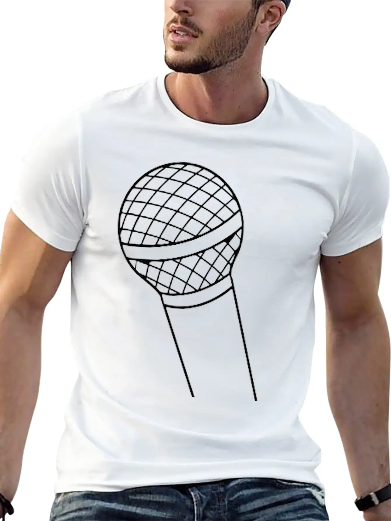 Microphone Unisex Short Sleeve Soft Cotton T-Shirt – Casual Everyday Wear