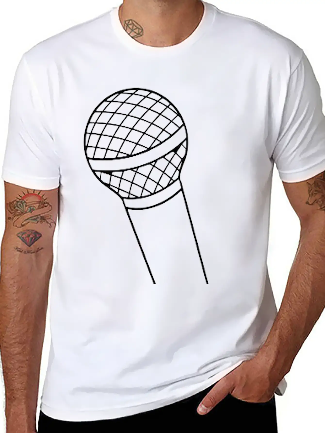 Microphone Unisex Short Sleeve Soft Cotton T-Shirt – Casual Everyday Wear