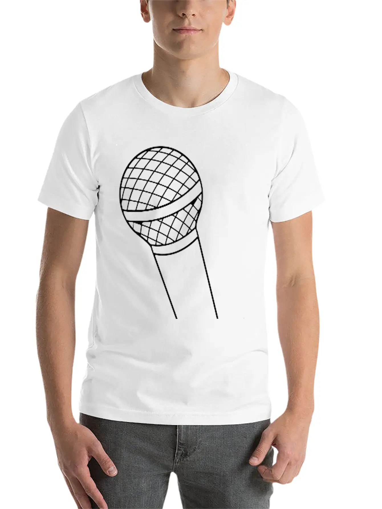 Microphone Unisex Short Sleeve Soft Cotton T-Shirt – Casual Everyday Wear