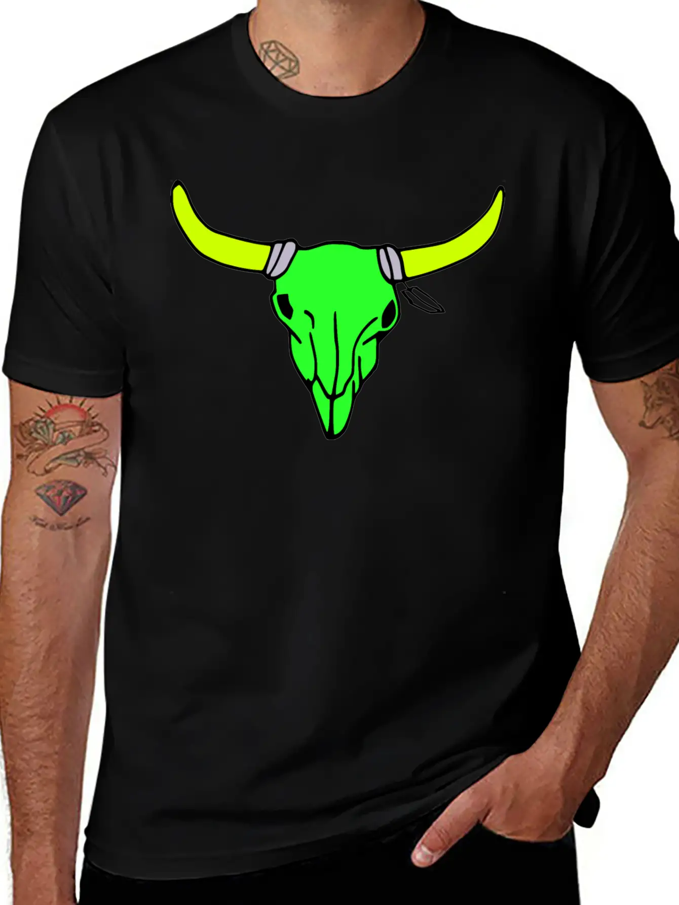 Milaino Bull Skull Stylish Everyday T-Shirt – Unisex Basic Cotton Tee