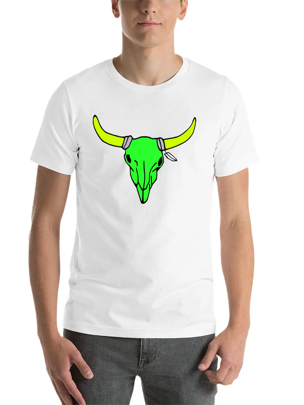 Milaino Bull Skull Stylish Everyday T-Shirt – Unisex Basic Cotton Tee