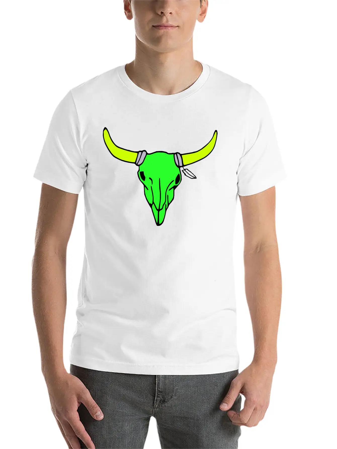 Milaino Bull Skull Stylish Everyday T-Shirt – Unisex Basic Cotton Tee