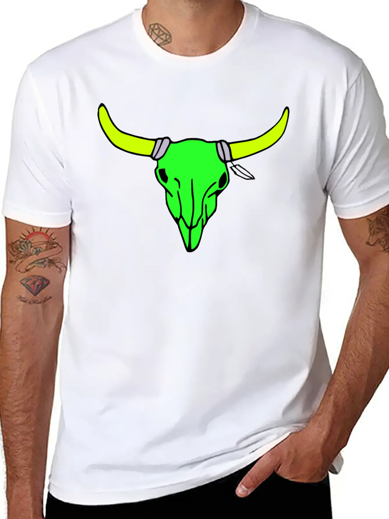 Milaino Bull Skull Stylish Everyday T-Shirt – Unisex Basic Cotton Tee