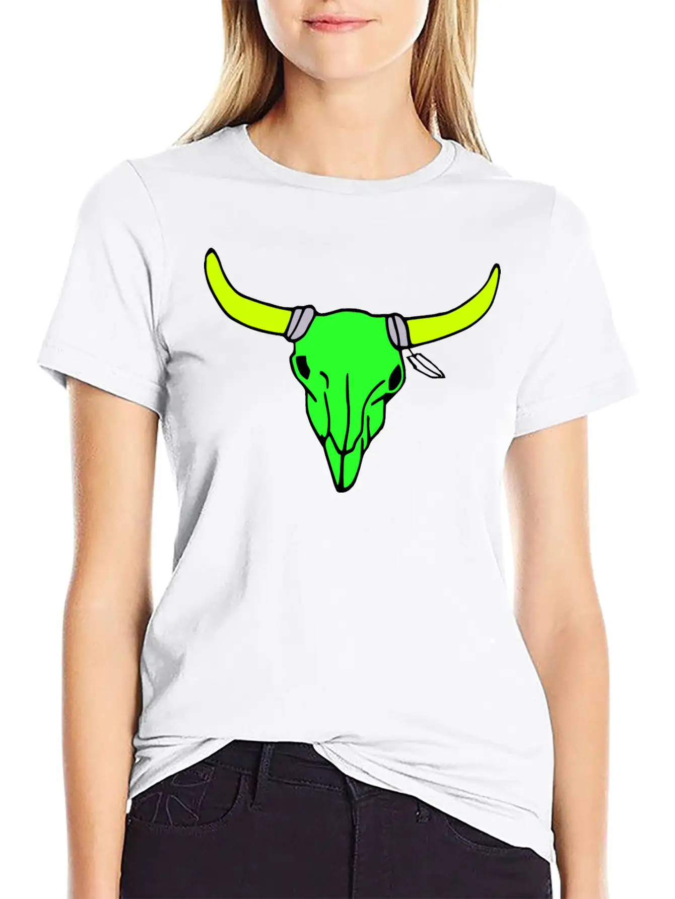 Milaino Bull Skull Stylish Everyday T-Shirt – Unisex Basic Cotton Tee