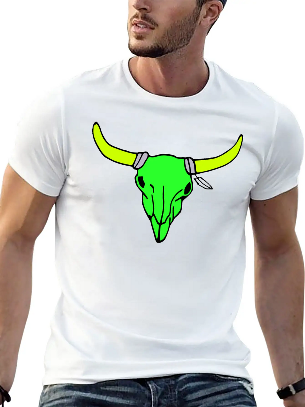 Milaino Bull Skull Stylish Everyday T-Shirt – Unisex Basic Cotton Tee